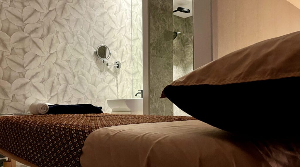 Executive suite with private shower, vanity, makeup mirror and hair dryer